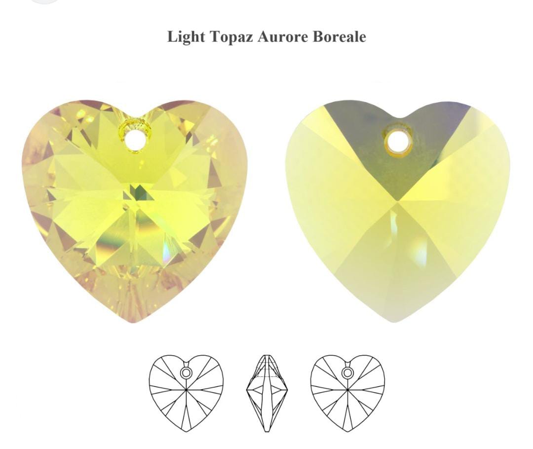 Swarovski® Anhänger Heart Light Topaz Aurora 18mm
