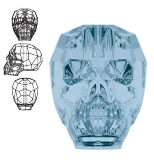 Swarovski® Beads Skull Demin Blue 19mm