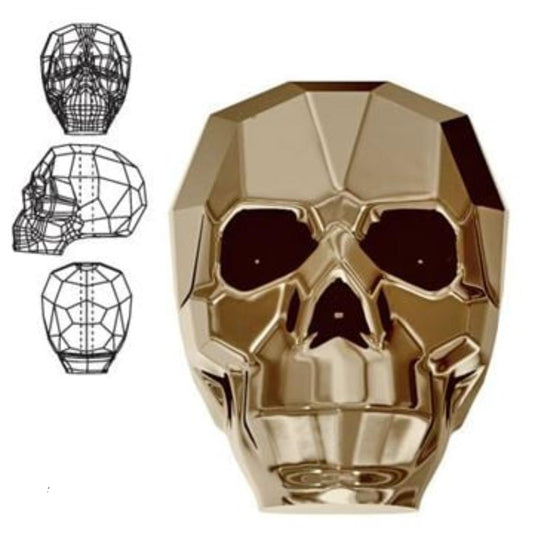 Swarovski® Beads Skull Metallic Light Gold 19mm