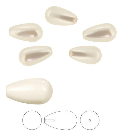Swarovski® Pearls Drop Pearl Half-Drilled Creamrose 11.5x6mm