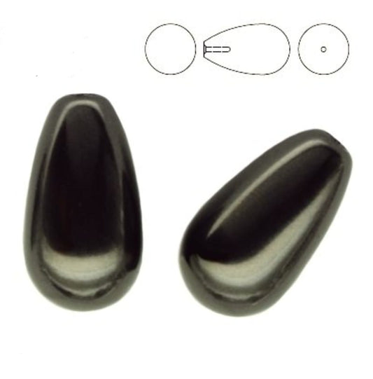 Swarovski® Pearls Drop Pearl Half-Drilled Black Pearl 11.5x6mm