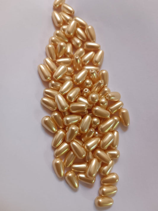 Swarovski® Pearls Drop Pearl Half-Drilled Gold Pearl 11.5x6mm