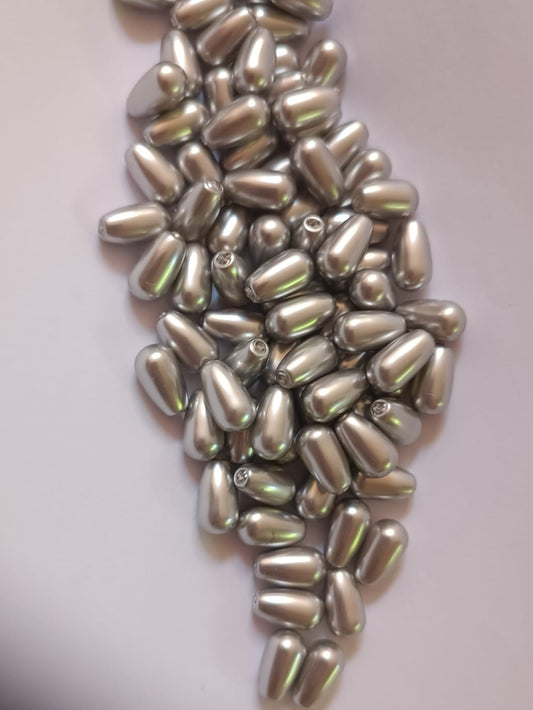 Swarovski® Pearls Drop Pearl Half-Drilled Light Grey 11.5x6mm
