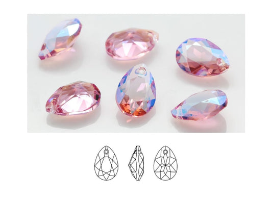 Swarovski® Anhänger Pear Cut Light Rose Aurora 16mm