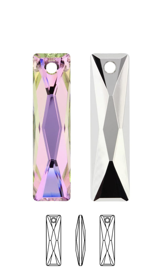 Swarovski® Anhänger Queen Baguette Vitrail Light Rückseite Verspiegelt 25x7mm