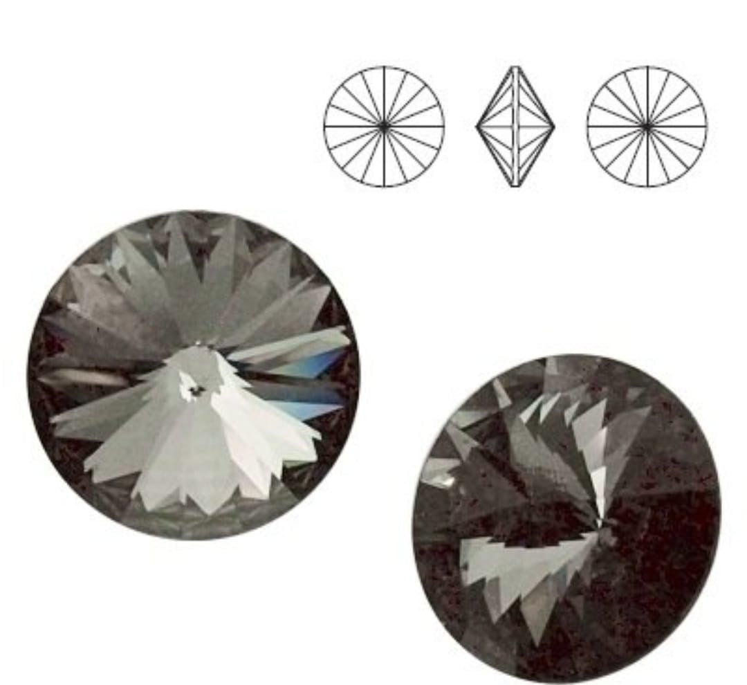 Swarovski® Rivoli Graphite 12mm