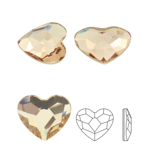Swarovski® Nail Crystals Flatback Heart Light Silk 6mm