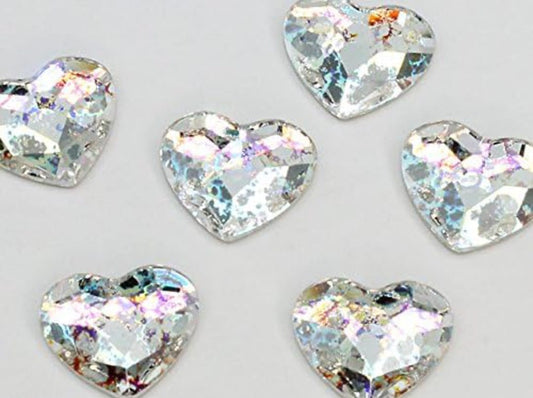 Swarovski® Nail Crystals Flatback Heart White Patina 6mm