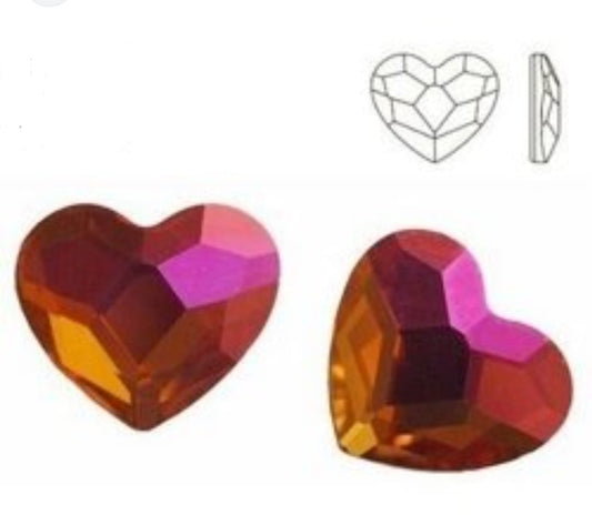 Swarovski® Nail Crystals Flatback Heart Astral Pink 6mm