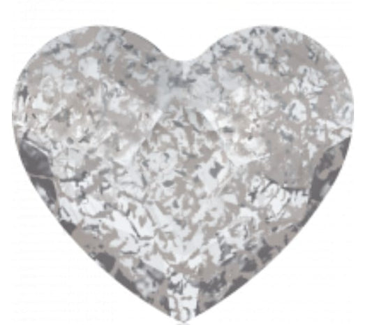 Swarovski® Nail Crystals Flatback Heart Silver Patina 6mm