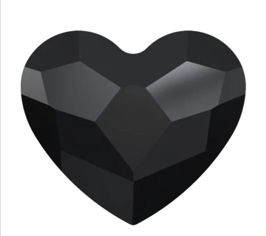 Swarovski® Nail Crystals Flatback Heart Jet 14mm