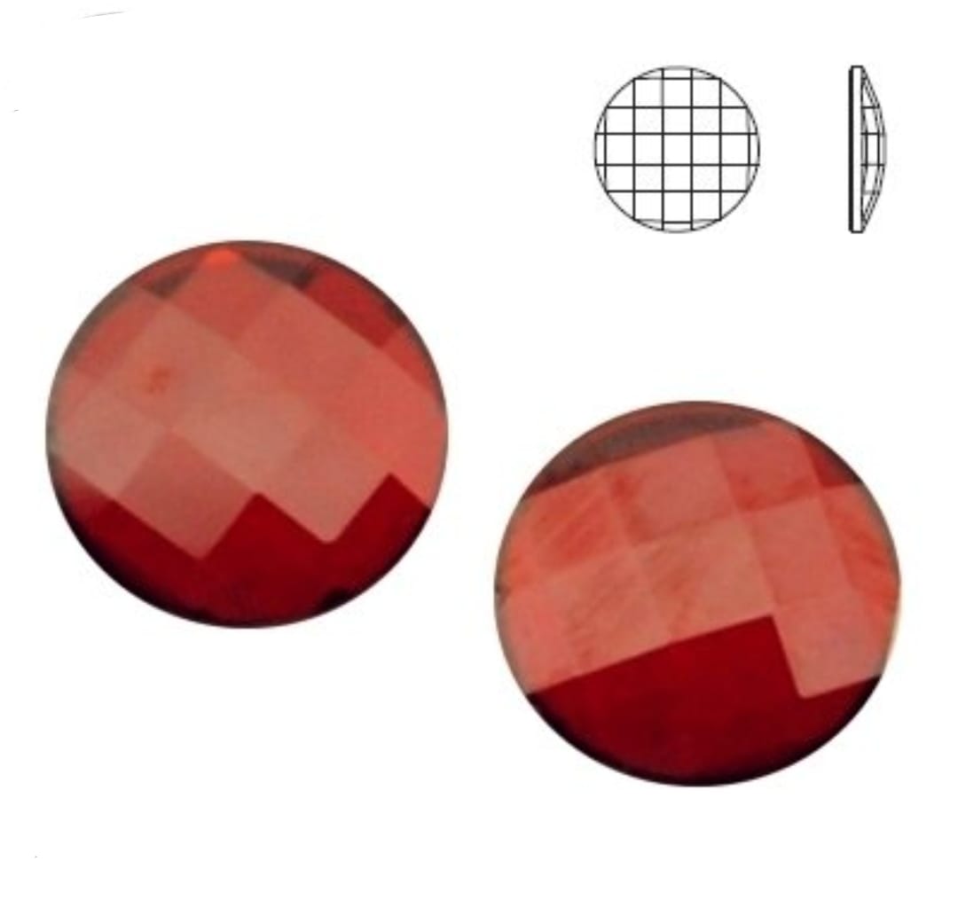 Swarovski® Flatback Chessboard Circle Red Magma 6mm