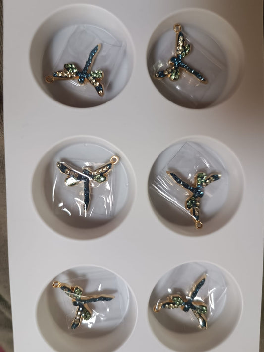 Swarovski® Pavé Anhänger Libelle Gold 18mm