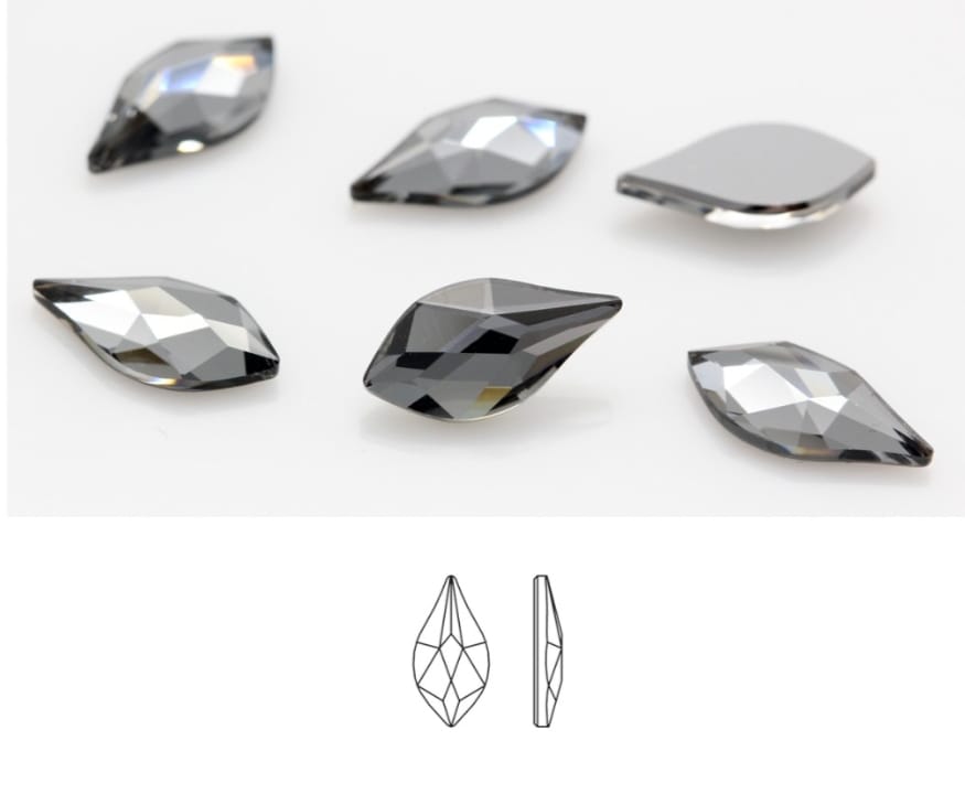 Swarovski® Nail Crystals Flatback Flame Silver Night 7.5mm