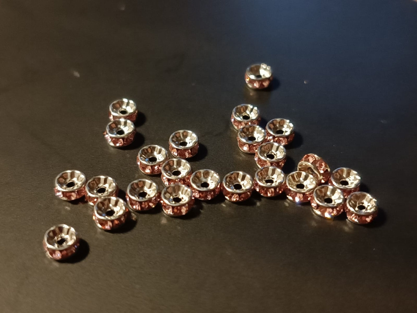 Swarovski® Rondelle Metal Light Rose/Rhodium 4mm