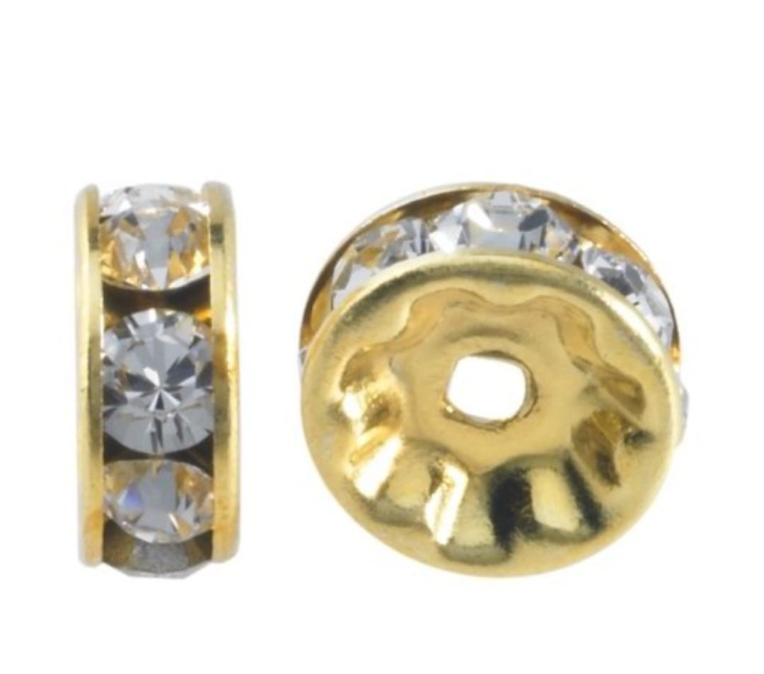 Swarovski® Rondelle Metal Crystal/Gold 6mm