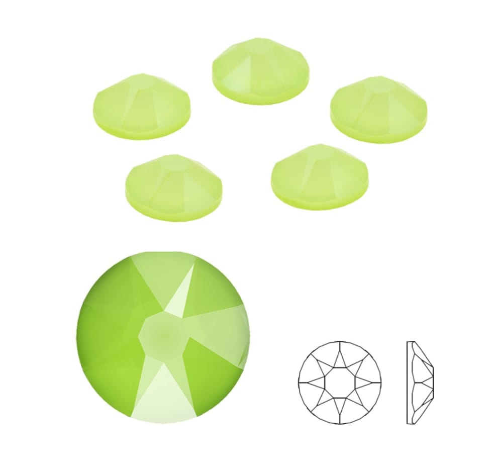 Swarovski® Nail Crystals Flat Rund Lime SS12