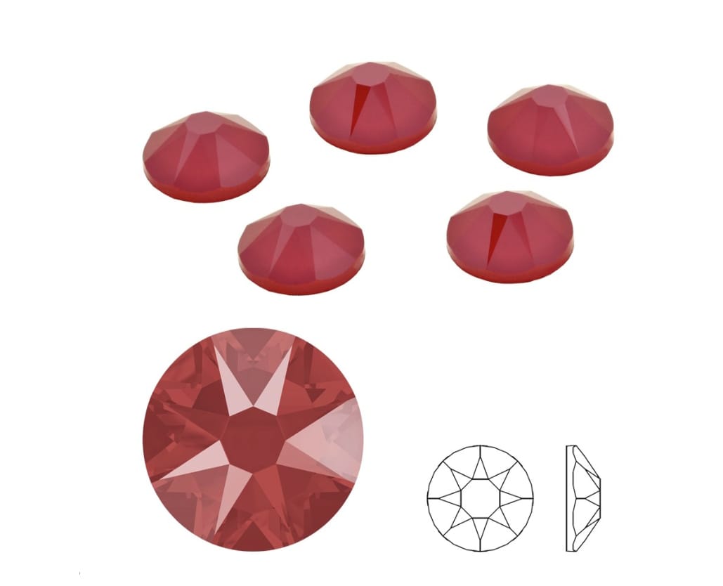 Swarovski® Nail Crystals Flat Rund Royal Red SS30