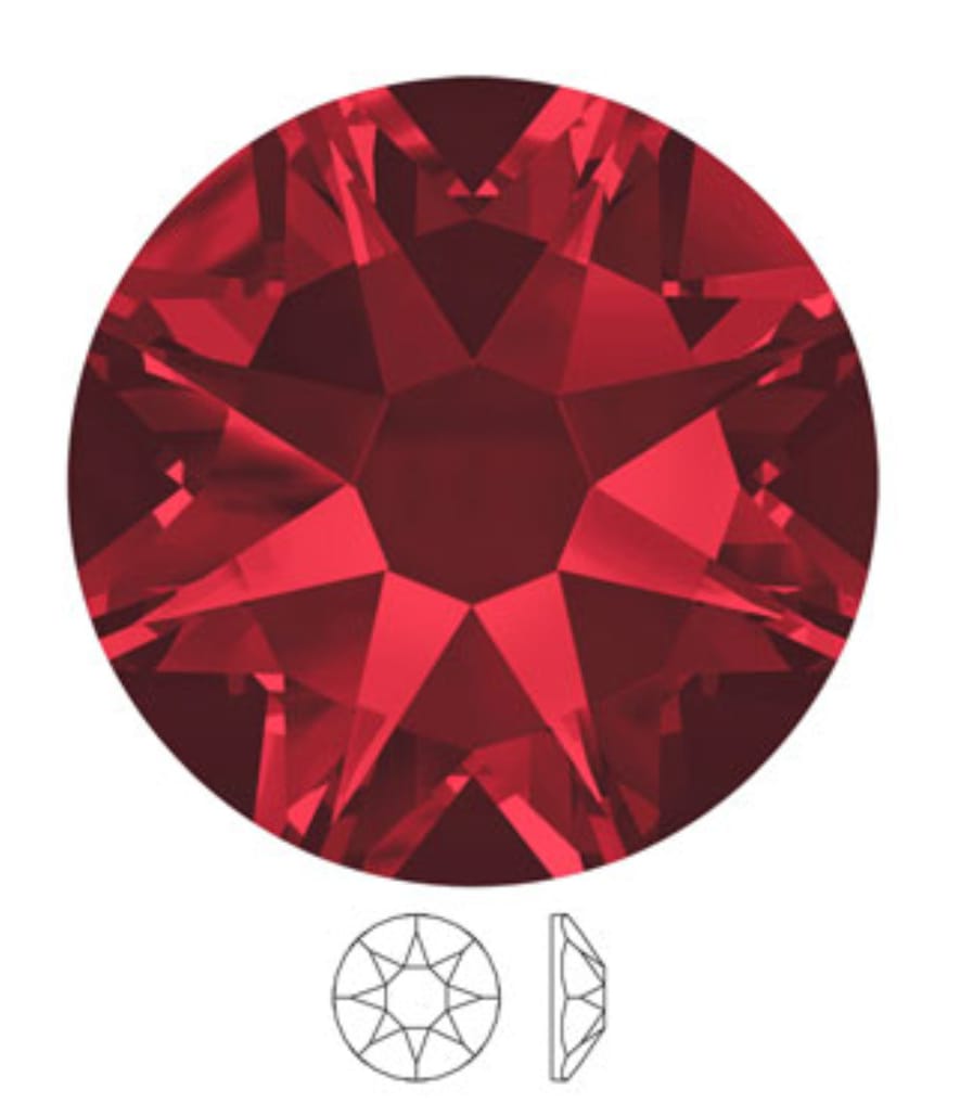 Swarovski® Nail Crystals Flat Rund Red Magma SS7