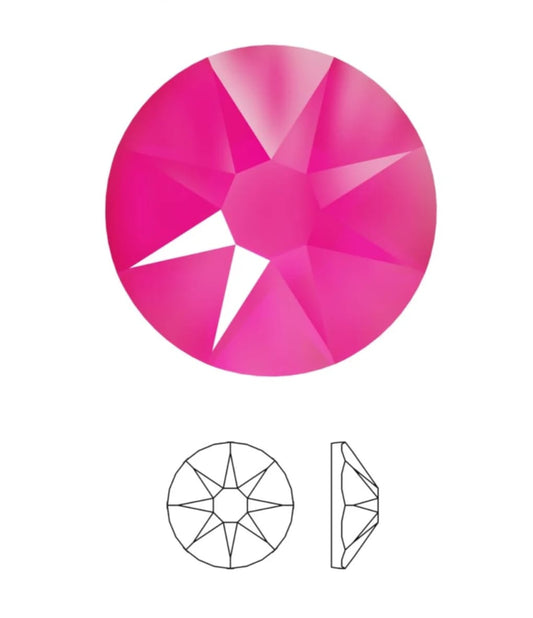 Swarovski® Nail Crystals Flat Rund Electric Pink SS20