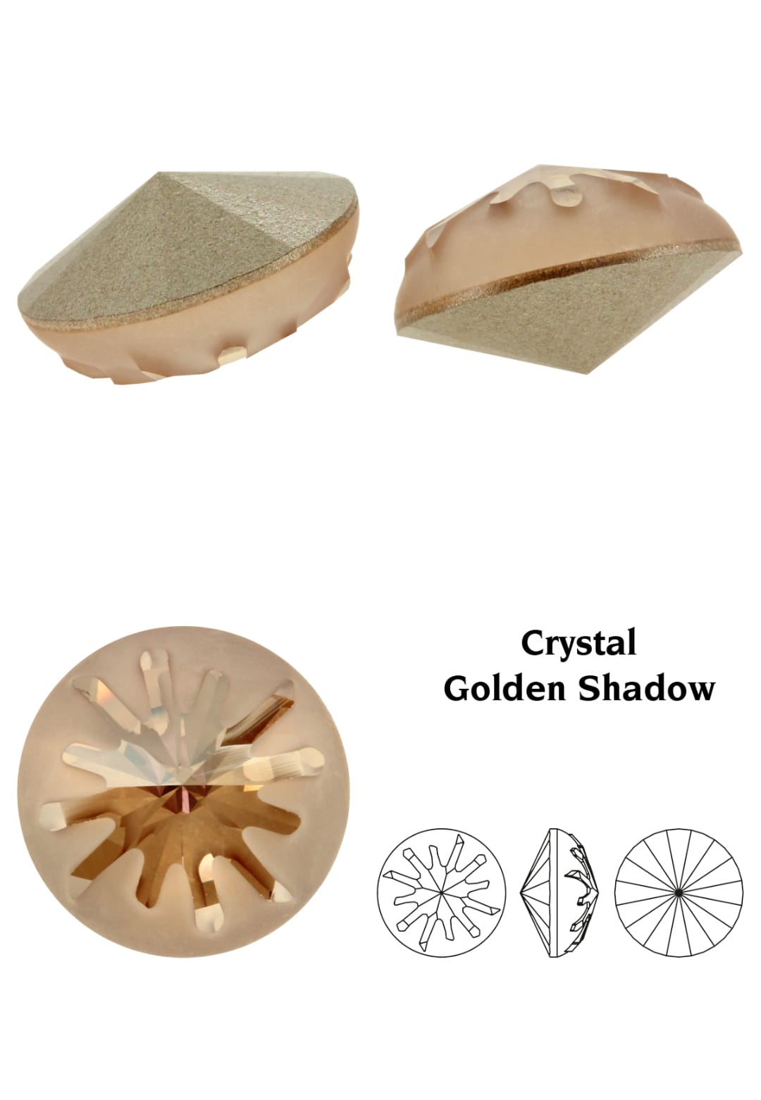 Swarovski® Fancy Sea Urchin Round Golden Shadow 14mm