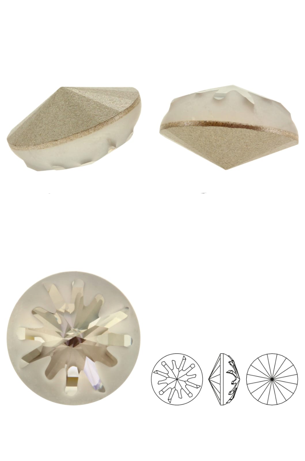 Swarovski® Fancy Sea Urchin Round White Opal 14mm