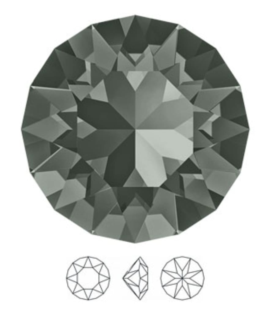 Swarovski® Chaton Black Diamond Unfoiled PP24