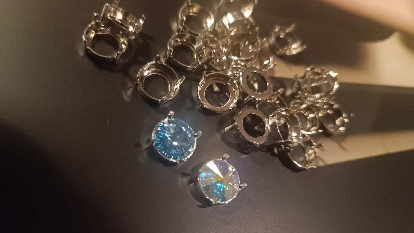 Swarovski® Fassung Rivoli Rhodium 12mm