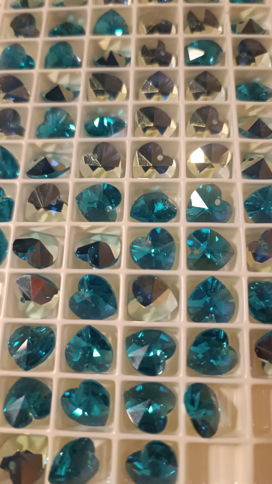 Swarovski® Anhänger Heart Classic Crystal Blue Zircon Aurore Boreale 10.3x10mm