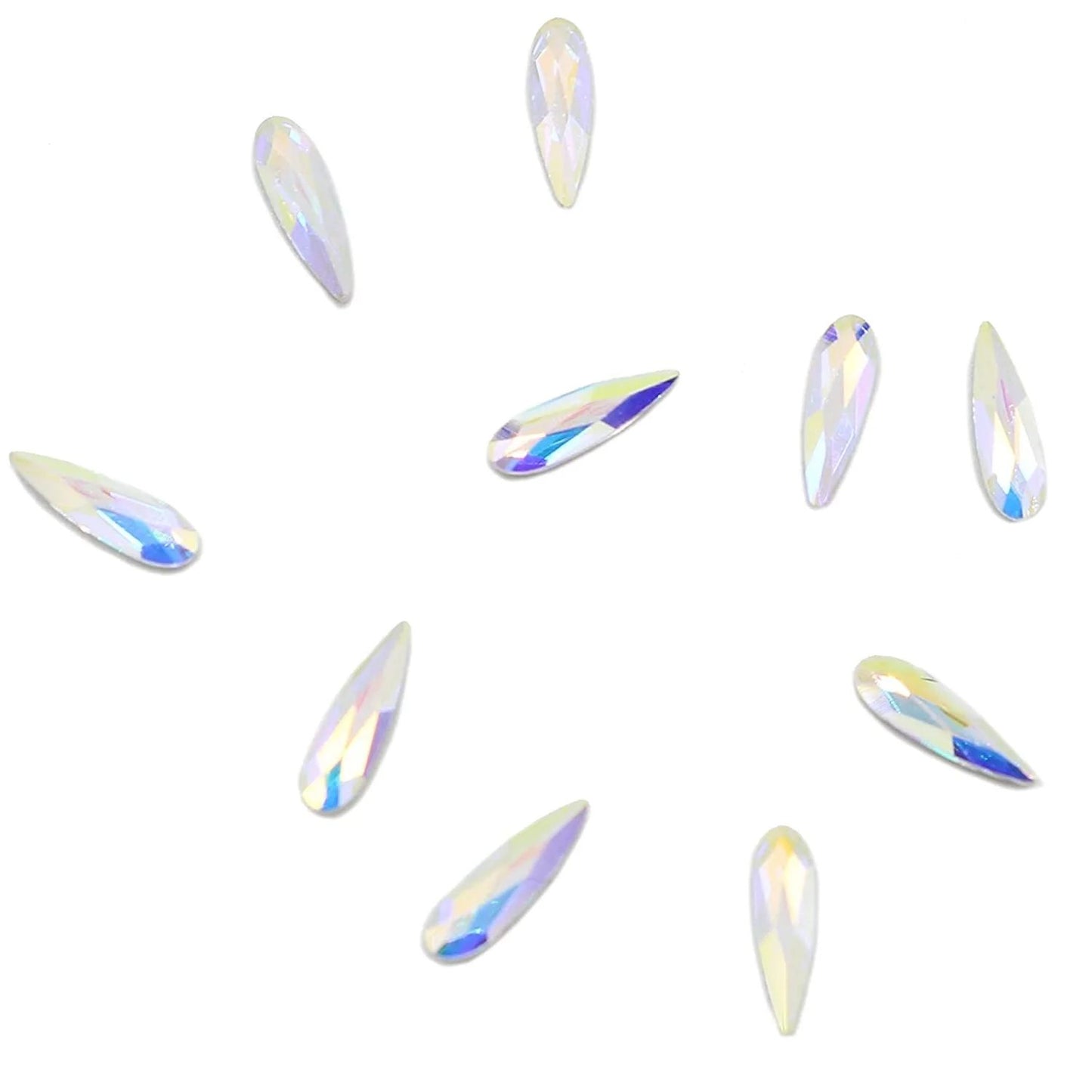 Swarovski® Flatback Hotfix Raindrop Crystal Aurore Boreale 14x3.9mm