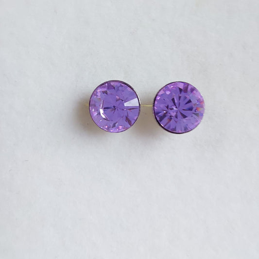 3655 Vintage Ohrringe mit Swarovski Kristallen 9mm