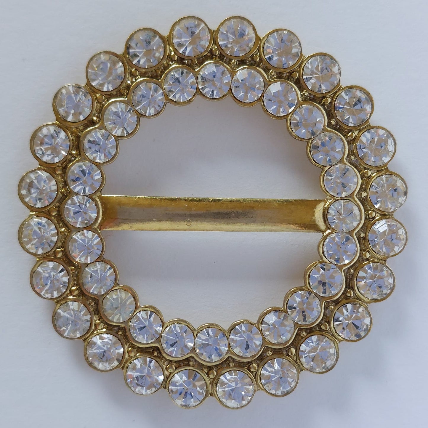 2036 Goldene Gürtelschnalle mit Swarovski Kristallen 52mm