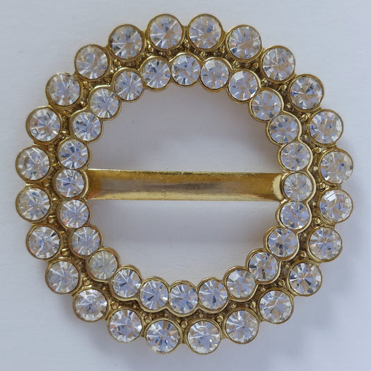 2036 Goldene Gürtelschnalle mit Swarovski Kristallen 52mm