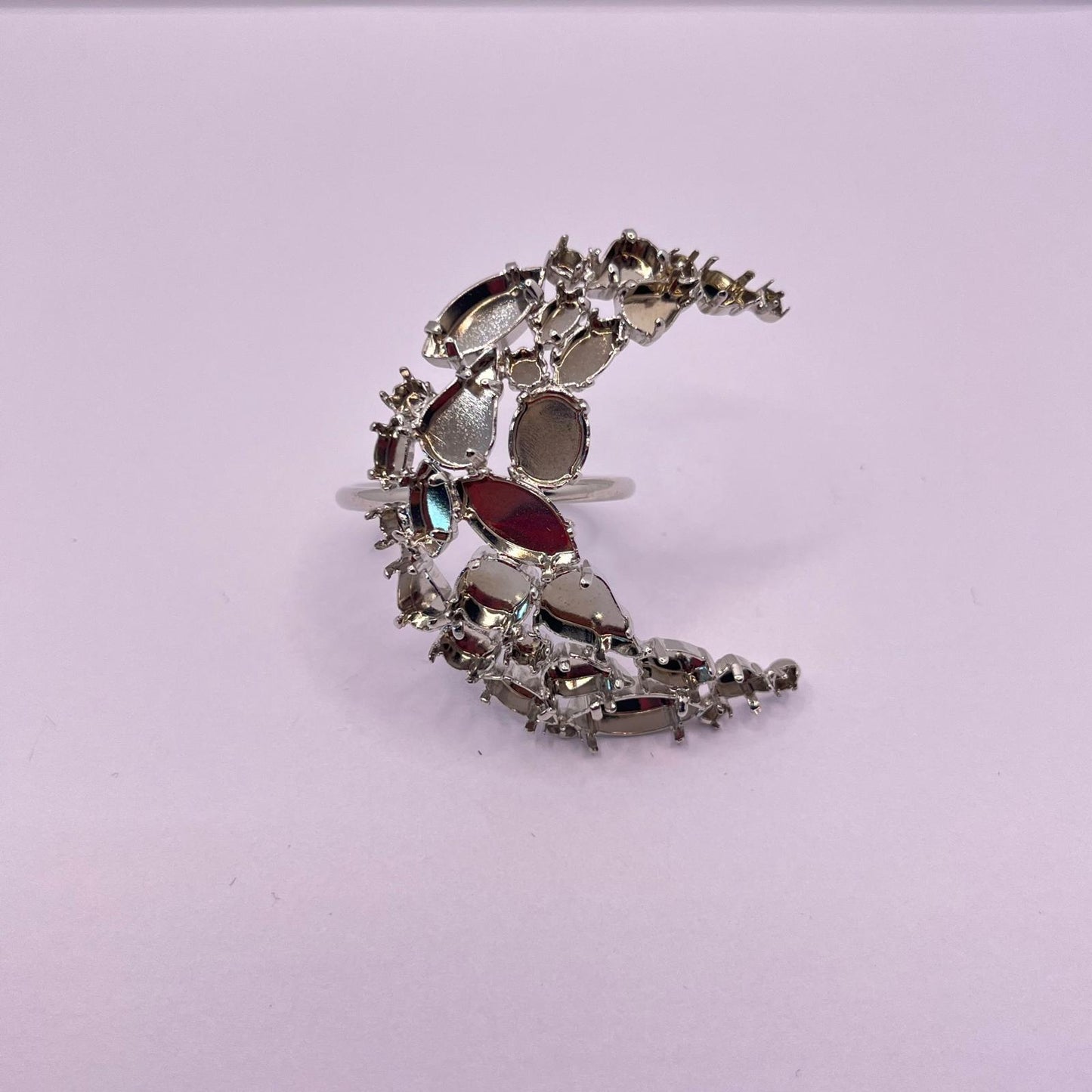 2517 Vintage leerer Schalhalter zum Befüllen mit Swarovski Kristallen 50mm