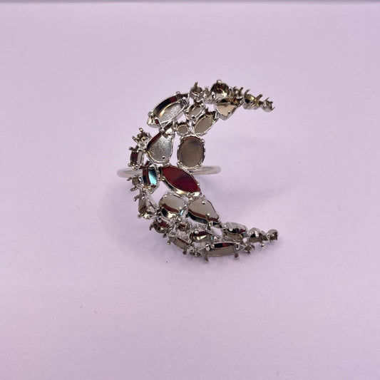 2517 Vintage leerer Schalhalter zum Befüllen mit Swarovski Kristallen 50mm