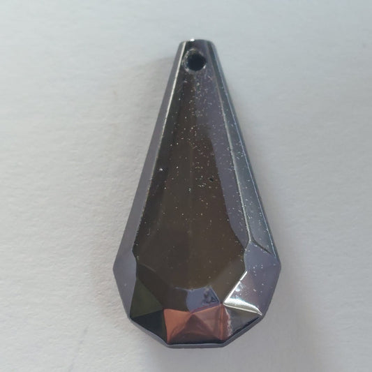 5507 Vintage Jet Hematite Chaton Drop Anhänger 30mm