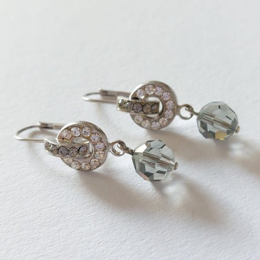 3333 Vintage-Ohrringe mit Swarovski Kristallen 35mm