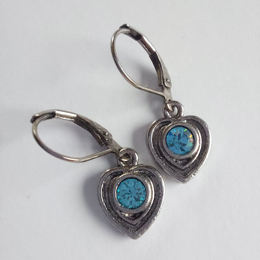 3223 Vintage-Ohrringe mit Swarovski Kristallen 25mm