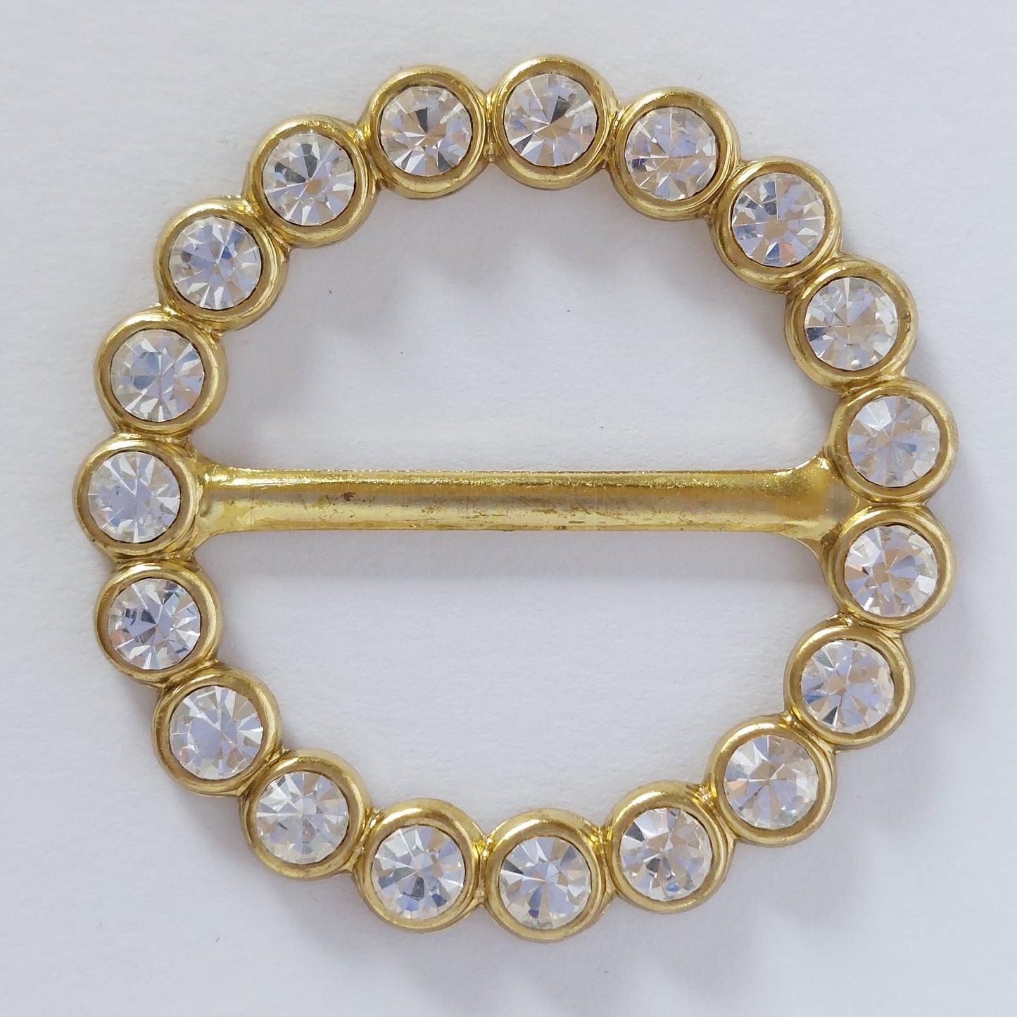 2033 Goldene Gürtelschnalle mit Swarovski Kristallen 44mm