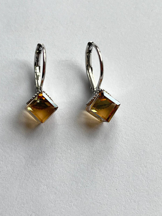 3054 Vintage Swarovski Kristallen Ohrhänger Karamell 6mm