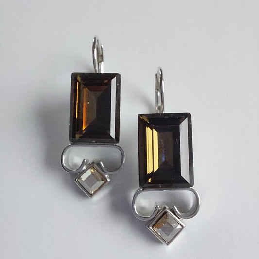 3254 Vintage-Ohrringe mit Swarovski Kristallen 35mm
