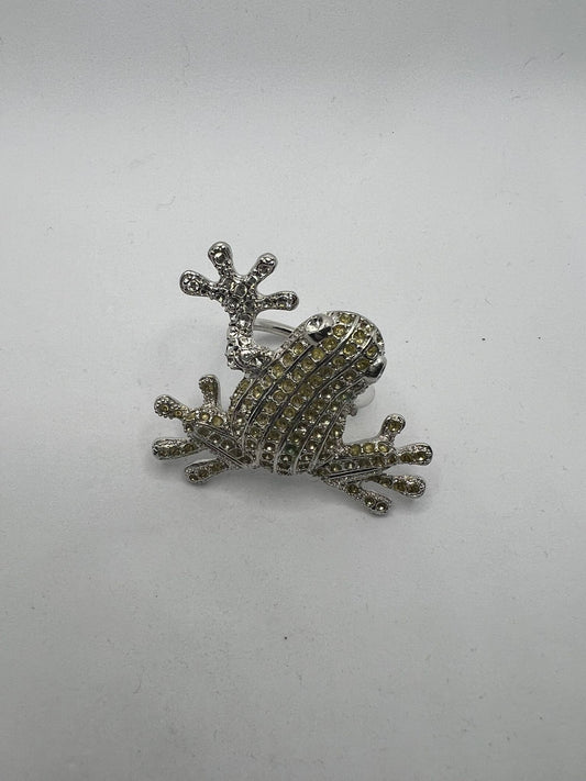 2485 Vintage Leerer Rhodium Schalhalter zum Befüllen mit Ceralun oder Swarovski Kristallen 60mm