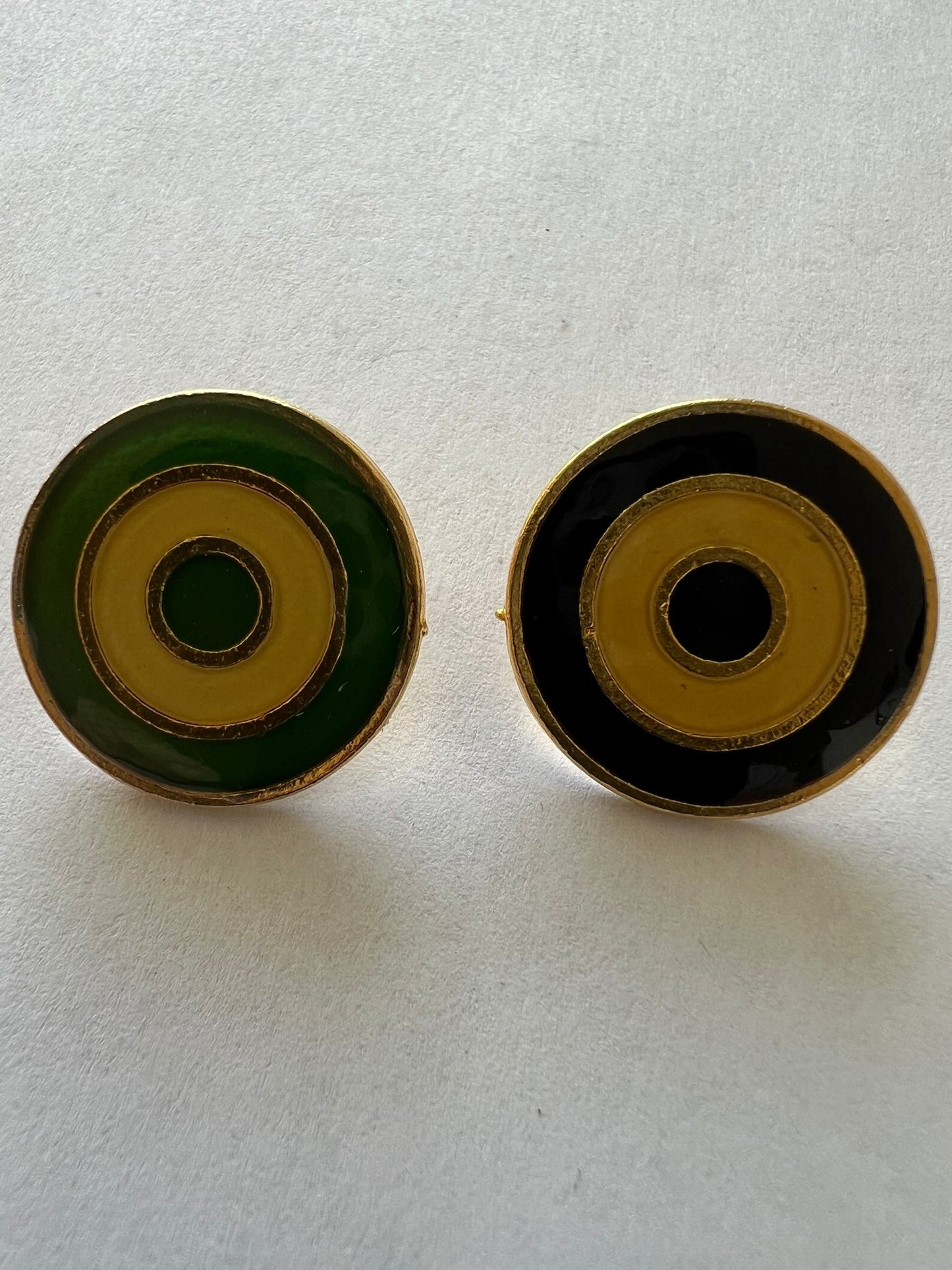 3016 Vintage Emaille Ohrclip 21mm