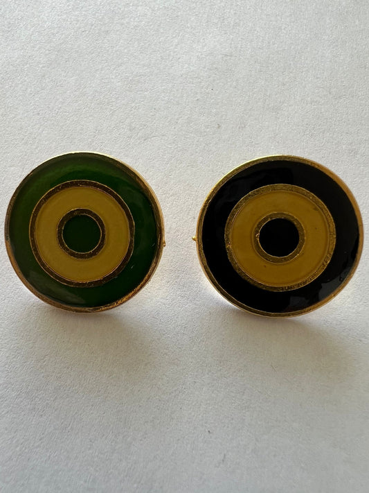 3016 Vintage Emaille Ohrclip 21mm