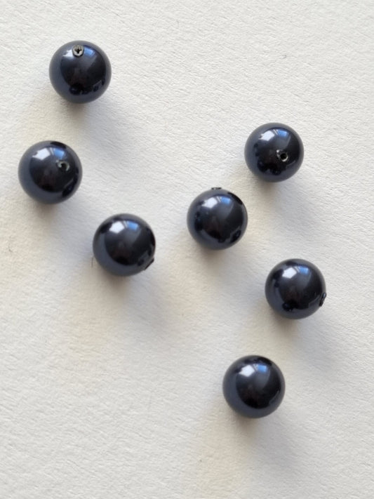Swarovski® Pearl Half-Drilled Night Blue Pearl 8mm