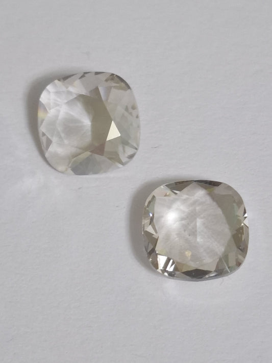 Swarovski® Fancy Cushion Square Silver Shade Unfoiled 12mm