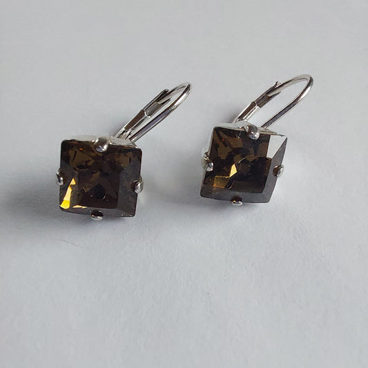 3231 Vintage-Ohrringe mit Swarovski Kristallen 20mm