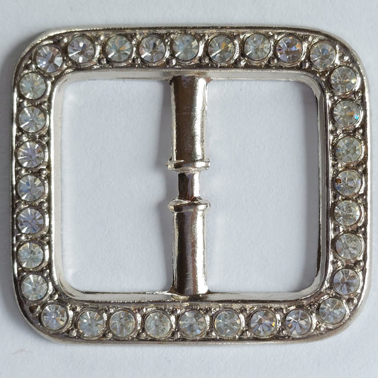 2032 Silberne Gürtelschnalle mit Swarovski Kristallen 36x33mm