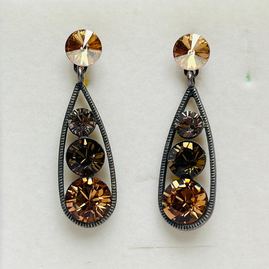 3928 Vintage Earring mit Swarovski Crystals 45mm