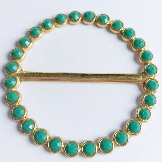 2010 Goldene Gürtelschnalle mit Swarovski Kristallen 63mm